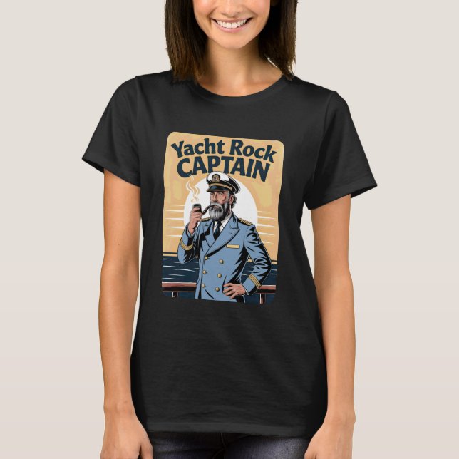 Camiseta Yacht Rock Captain Retro Ocean Design (Anverso)