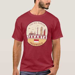 Camiseta Yakarta Indonesia City Skyline Emblem