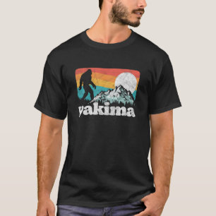 Camiseta Yakima Washington Bigfoot Mountains Distress Retro