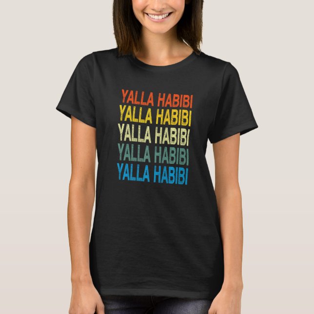 Camiseta Yalla Habibi  Caligrafía Árabe (Anverso)