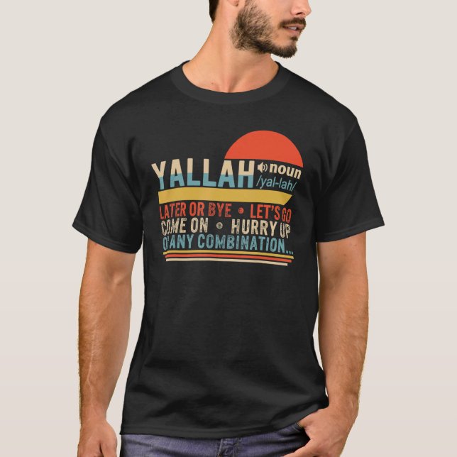 Camiseta Yallah Definición Árabe Musulmana Saludo Eid Islam (Anverso)