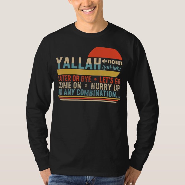 Camiseta Yallah Definición Árabe Musulmana Saludo Eid Islam (Anverso)