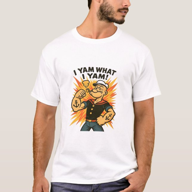 Camiseta Yam Lo Que Yam Popeye Personalizado Cita Clásica (Anverso)