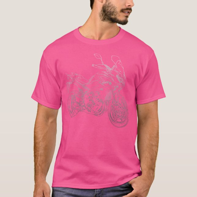 Camiseta Yamaha Tracer 900 Lápiz Silhouette Motorcycle Tra (Anverso)