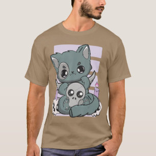 Camiseta Yami Kawaii Chibi Anime Gatito Pastel Gato Para Ho