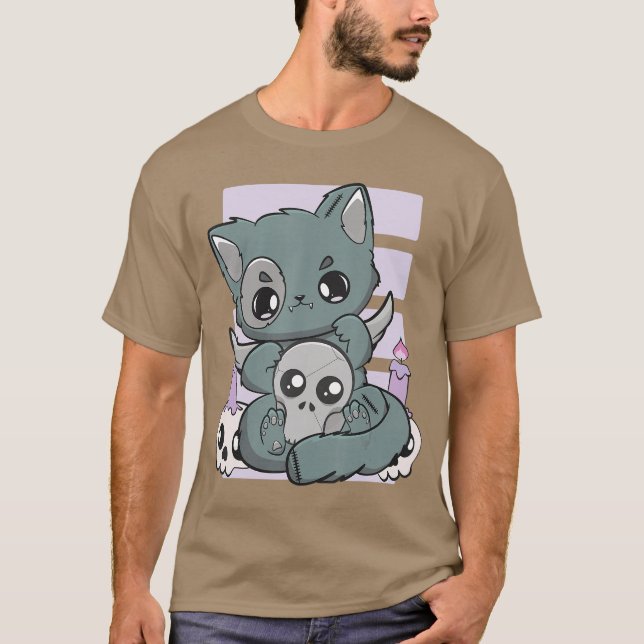 Camiseta Yami Kawaii Chibi Anime Kitten Pastel Cat For Horr (Anverso)