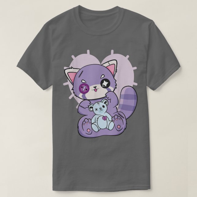 Camiseta Yami Kawaii Hairy Kei Red Panda Moon Otaku Anime N (Diseño del anverso)