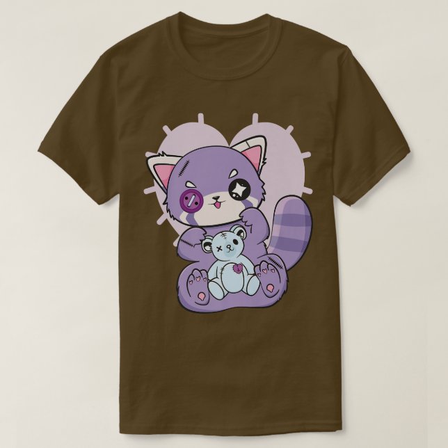 Camiseta Yami Kawaii Hairy Kei Red Panda Moon Otaku Anime N (Diseño del anverso)
