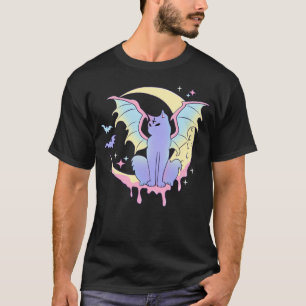 Camiseta Yami Moon Phases Pastel Gótico Gato Kitty Pagan Br