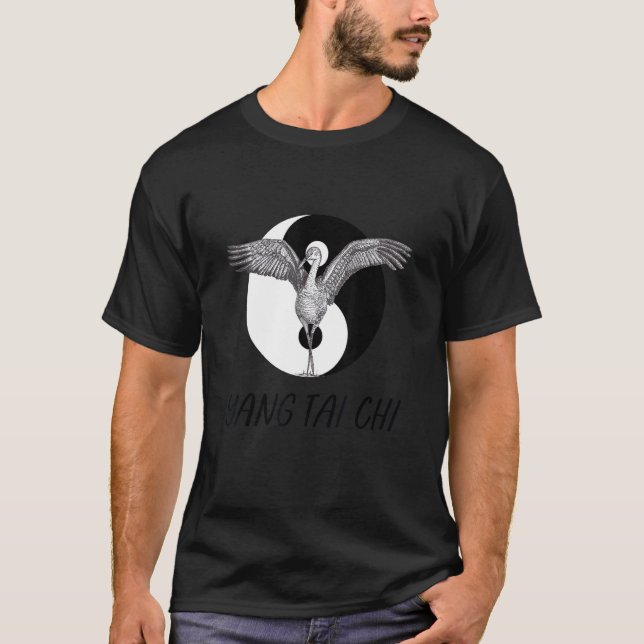 Camiseta Yang Tai Chi Crane Pose Sketch (Anverso)