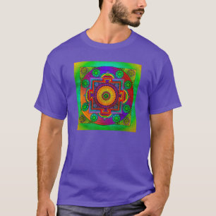 Camiseta YANTRA - la gran rueda - violeta verde