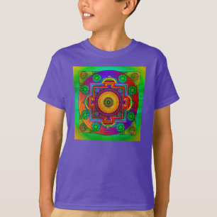Camiseta YANTRA - la gran rueda - violeta verde