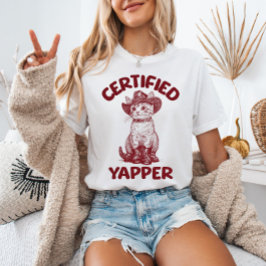 Camiseta Yapper certificado Cowboy Cat Funny Meme Vintage