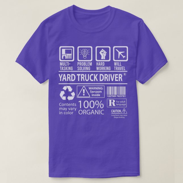 Camiseta Yard Truck Driver MultiTasking Certified Job Gift  (Diseño del anverso)