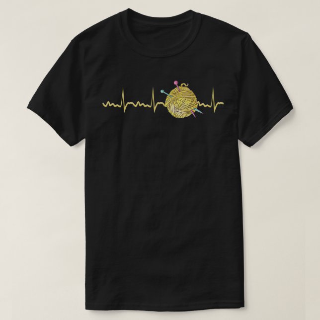 Camiseta Yarn Heartbeat Knitting Gift Yarn Knitter (Diseño del anverso)