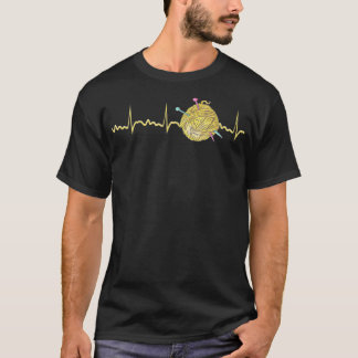 Camiseta Yarn Heartbeat Knitting Gift Yarn Knitter