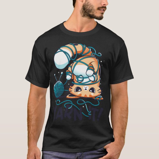 Camiseta Yarn It - Cute Silly Cat (Anverso)