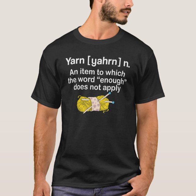 Camiseta Yarn Noun definition Funny Knitting crochet knitti (Anverso)