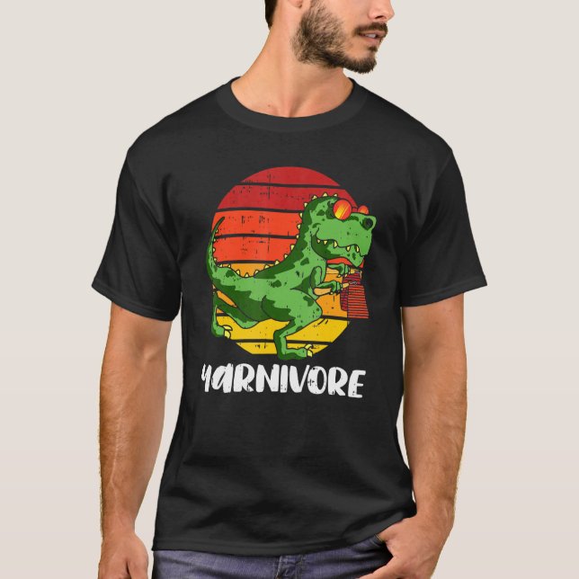 Camiseta Yarnivore Crochet Dinosaur Knitus Dino Crochetin (Anverso)