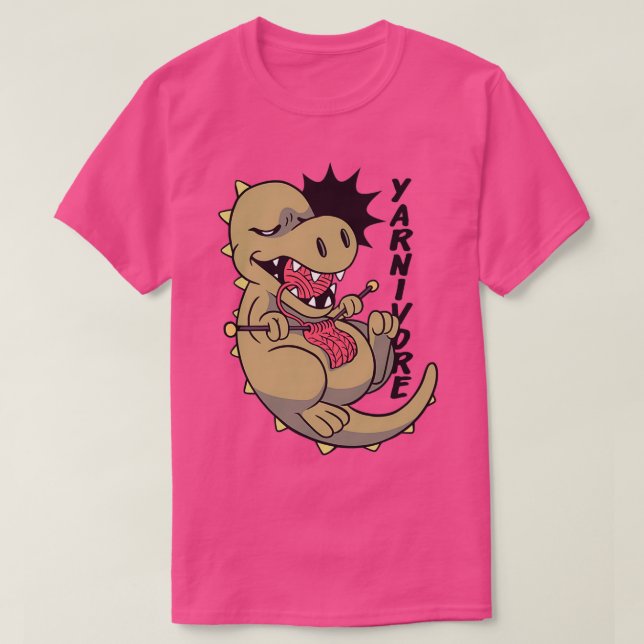 Camiseta Yarnivore Dinosaur Gracioso Regalo para Knitters a (Diseño del anverso)