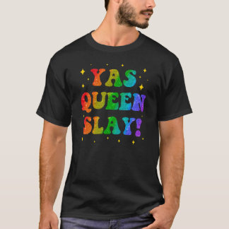 Camiseta YAS QUEEN Rainbow Typography – Bold Drag-Inspired