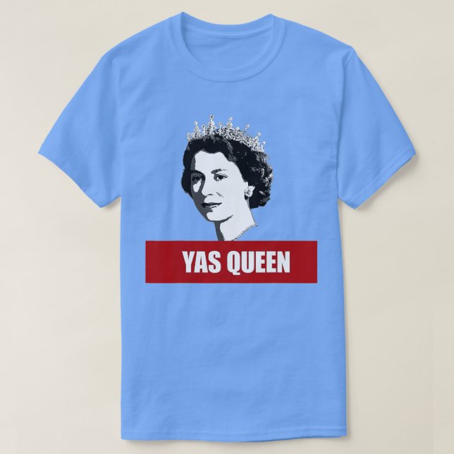 Camiseta YAS REINA Elizabeth II Inglaterra Meme Corona brit (Diseño del anverso)