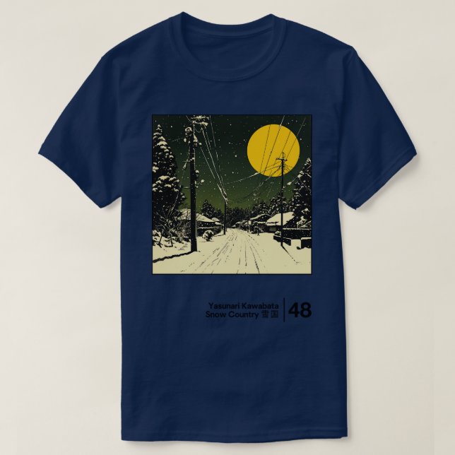 Camiseta Yasunari Kawabata Arte Gráfico de estilo minimal (Diseño del anverso)