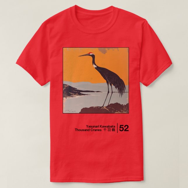 Camiseta Yasunari Kawabata Arte gráfico de estilo mínimo 1 (Diseño del anverso)