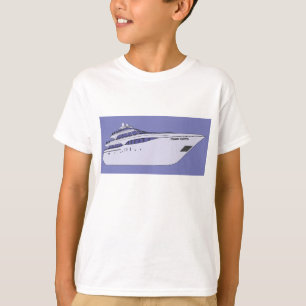 Camiseta Yate de motor de lujo moderno superyate blanco