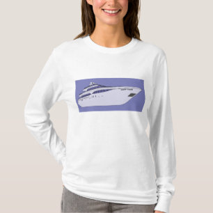 Camiseta Yate de motor de lujo Yate de superlujo blanco mod