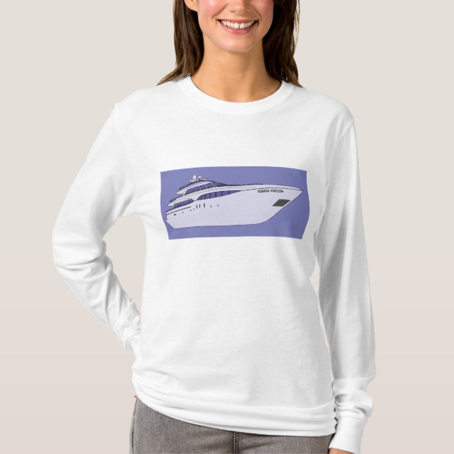 Camiseta Yate de motor de lujo Yate de superlujo blanco mod (Anverso)