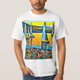 Camiseta Yates junto a rocas
