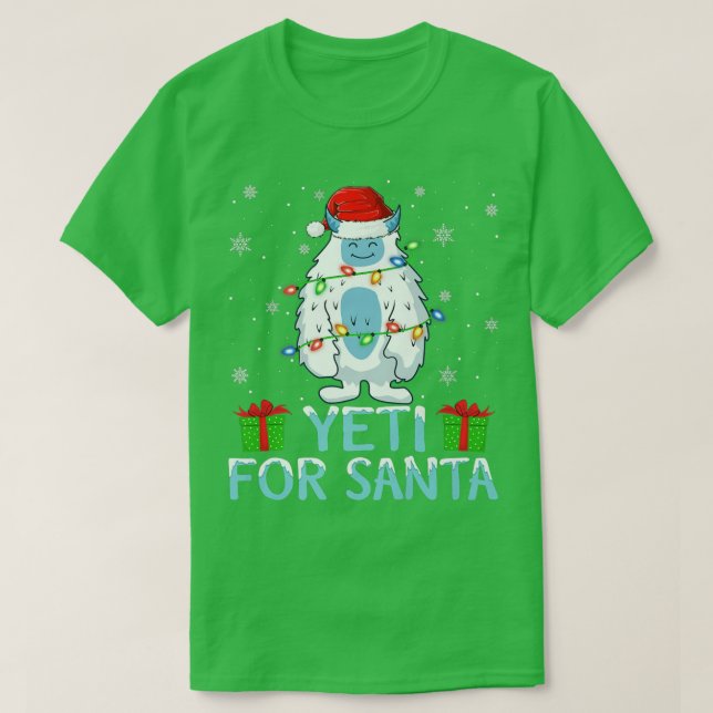 Camiseta Yati For Santa Xmas Enfoca A Los Navidades Yeti (Diseño del anverso)