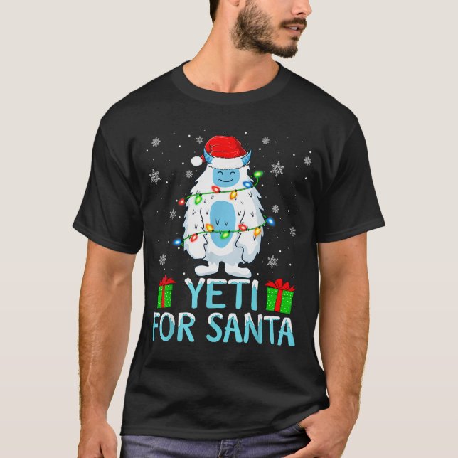 Camiseta Yati For Santa Xmas Lights Yeti Christmas  (Anverso)