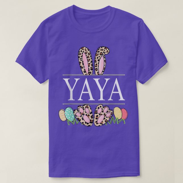 Camiseta yaya Bunny Leopard Grandma Easter Day Rabbit Eggs  (Diseño del anverso)