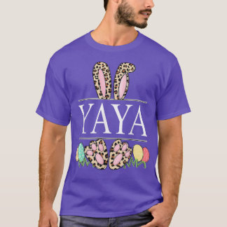 Camiseta yaya Bunny Leopard Grandma Easter Day Rabbit Eggs 