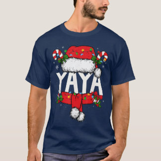 Camiseta Yaya Christmas Pajama Santa Claus Family Matching