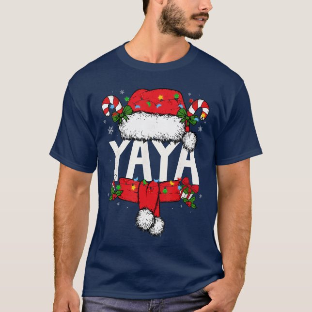 Camiseta Yaya Christmas Pajama Santa Claus Family Matching  (Anverso)