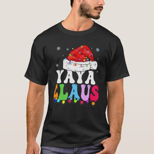 Camiseta Yaya Claus Funny Xmas Familia coincidiendo con la  (Anverso)