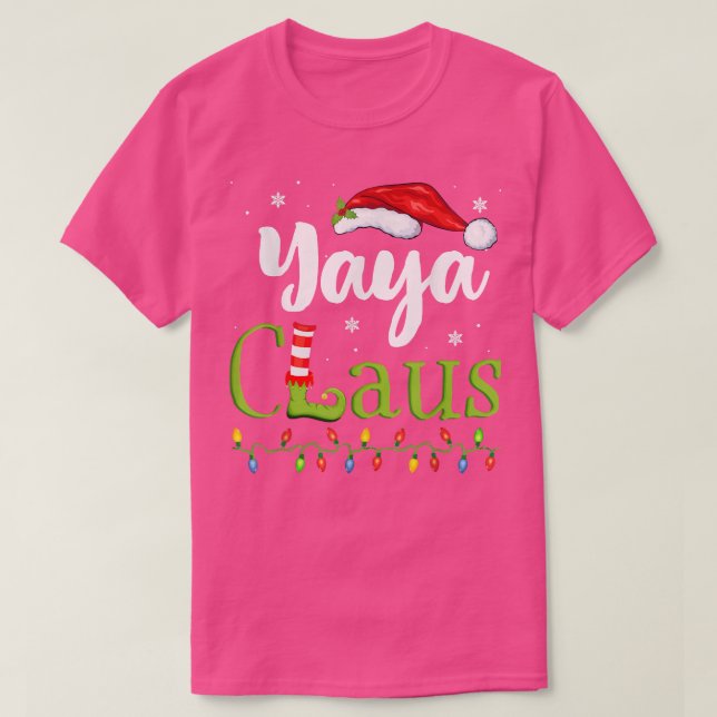 Camiseta Yaya Claus Graciosa Abuela Santa Pajamas Navidades (Diseño del anverso)