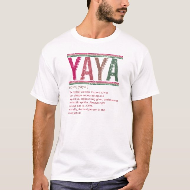 Camiseta Yaya Definición Abuela Día de la Madre Retro Gift  (Anverso)