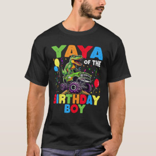 Camiseta Yaya Del Cumpleaños Niño Dinosaurio T Rex Monstruo