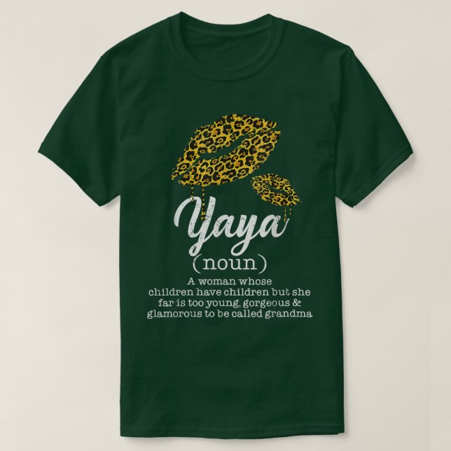 Camiseta Yaya Leopard Lidera A Una Abuela Graciosa Que Sign (Diseño del anverso)