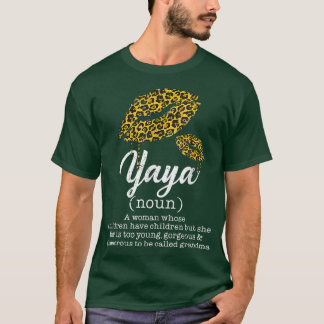 Camiseta Yaya Leopard Lidera A Una Abuela Graciosa Que Sign