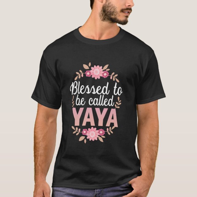 Camiseta Yaya Vida Floral Familia Abuela Día de la Madre Y (Anverso)