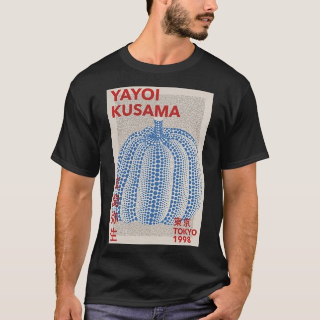 Camiseta Yayoi Kusama - Poster de Calabaza Azul Resumen (Anverso)