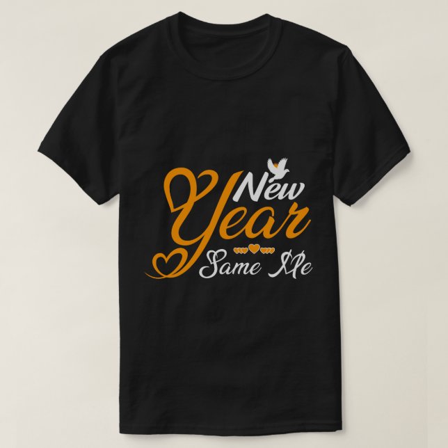 Camiseta "Year" Golden Script Heart Typography (Diseño del anverso)