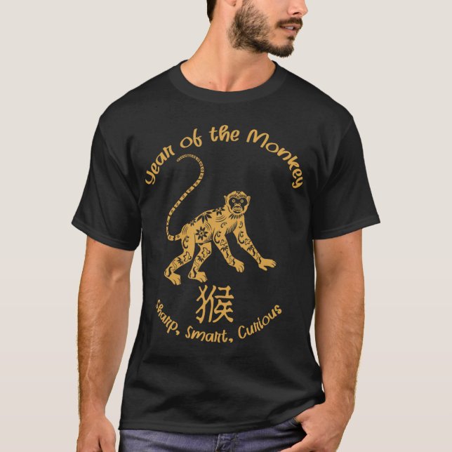 Camiseta Year Of Monkey Traits Chinese Zodiac Chinese New Y (Anverso)