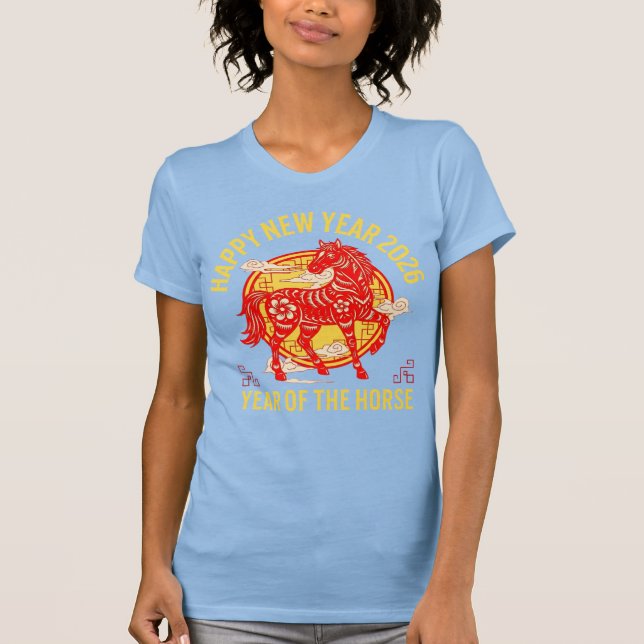 Camiseta Year of the Fire Horse 2026 Chinese Lunar New Year (Anverso)