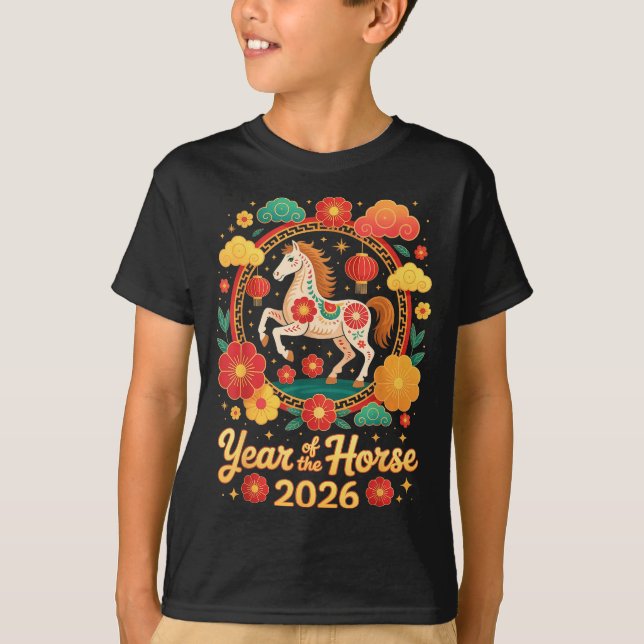 Camiseta Year Of The Horse 2026 Chinese New Year Men Women  (Anverso)